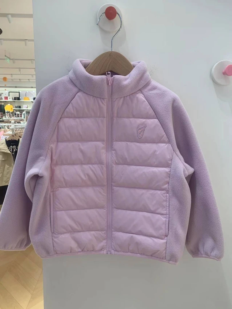 POLOWALK25年新款儿童薄款立领羽绒服拼接袖