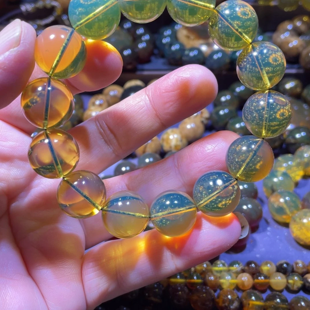 琥珀未镶嵌手链天然