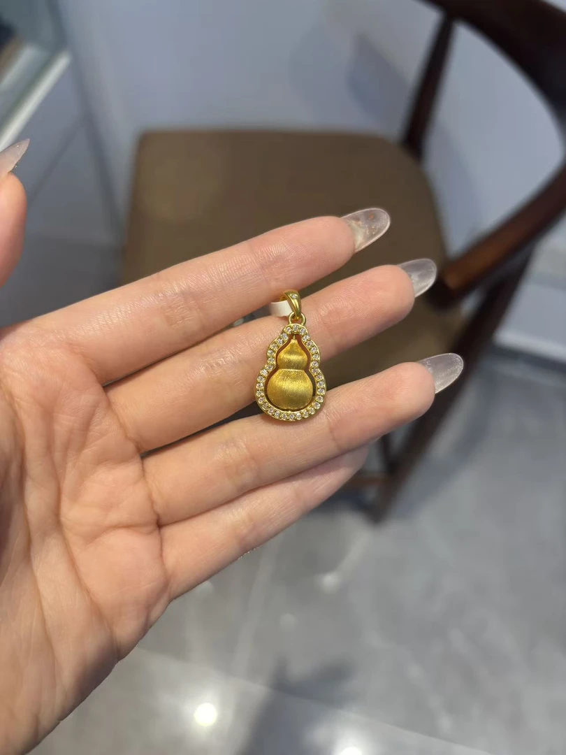 拉丝转动葫芦足金999吊坠