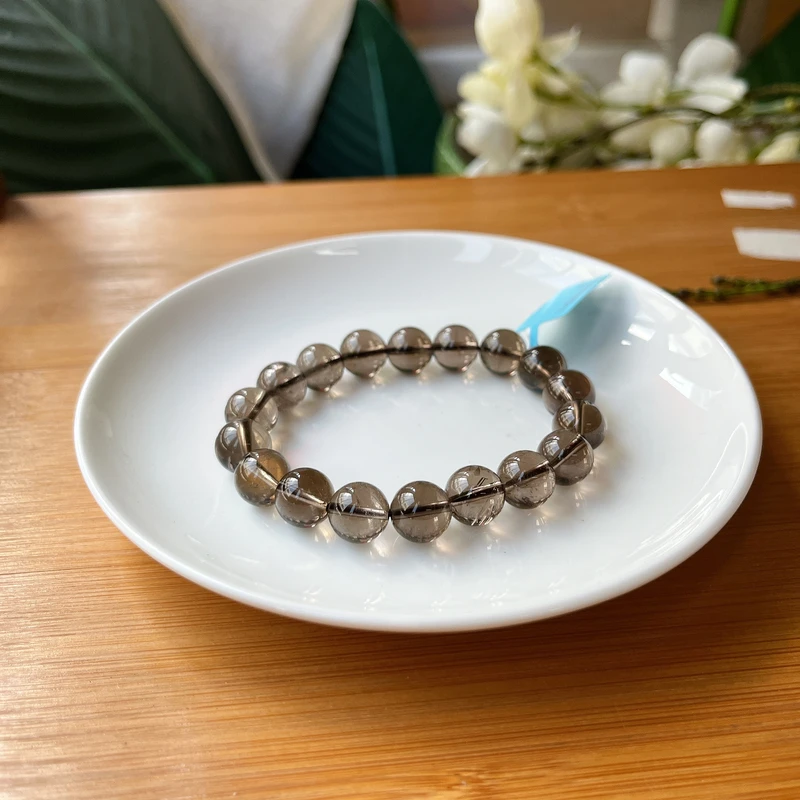 【郭老师】约10mm茶晶圆珠单圈手串