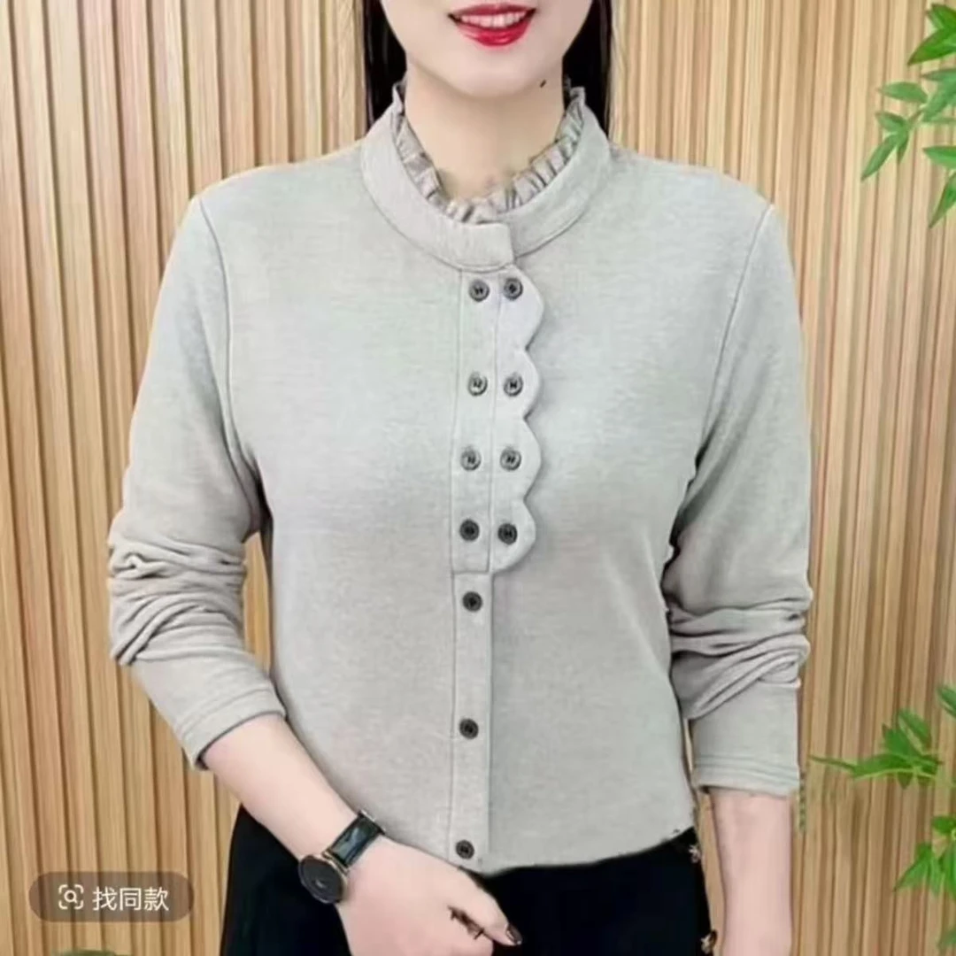 2025秋冬双面德绒洋气打底衫百搭气质上衣显瘦小衫