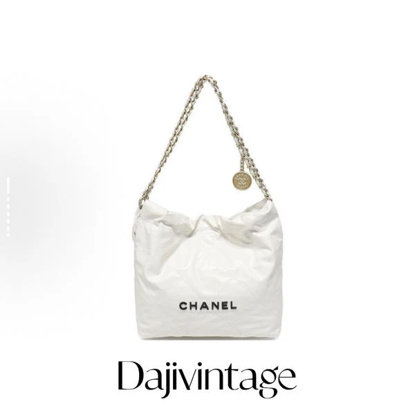 大吉中古/Chanel香奈儿白金黑字22bag小号单肩包