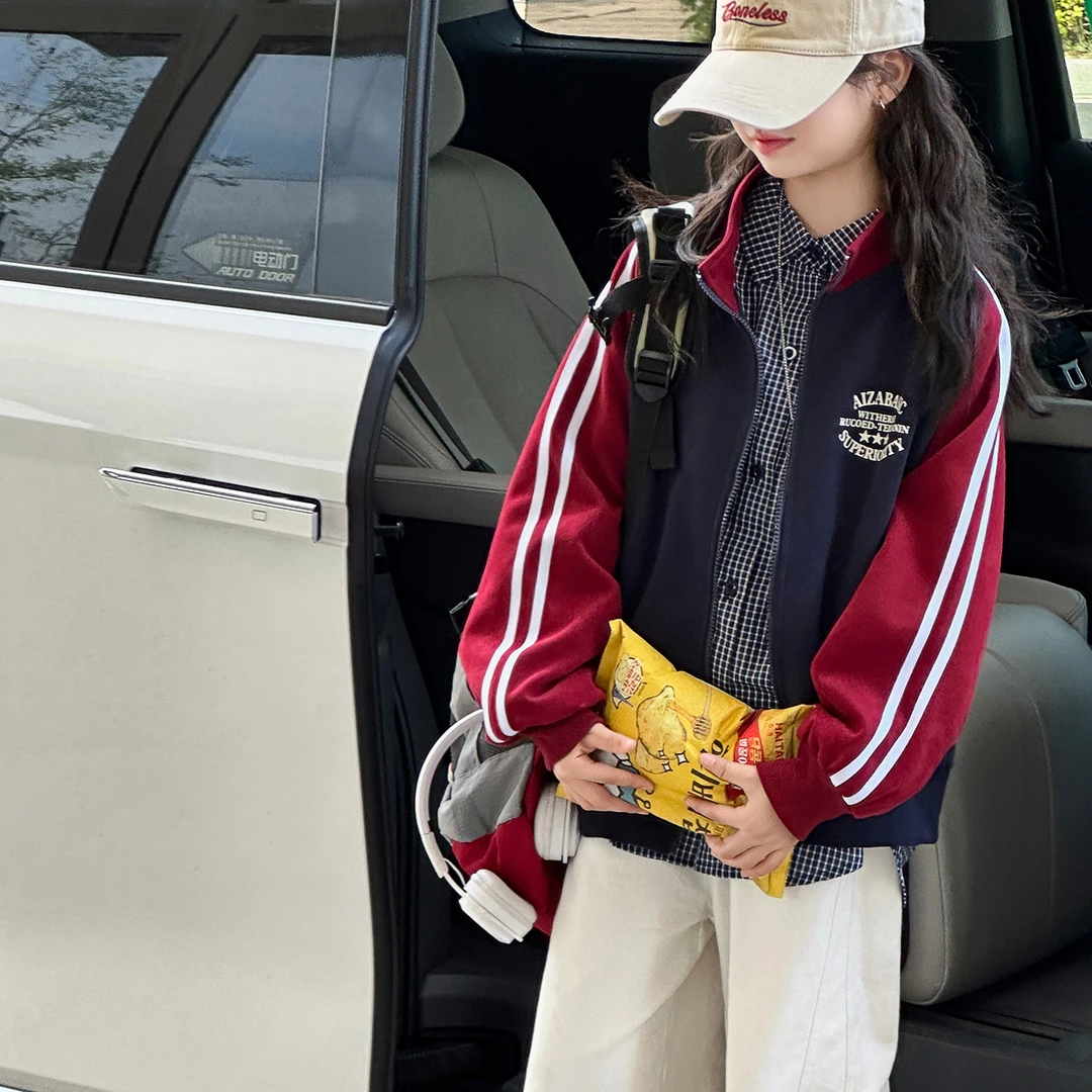 秋季女童时尚外套学院风儿童棒球服休闲上衣潮流韩版春秋洋气大童