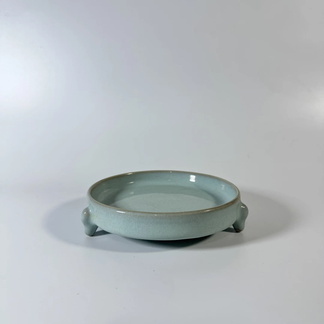 汝瓷手工主人杯三足洗壶承干泡台壶托茶具配件家用陶瓷复古茶壶垫