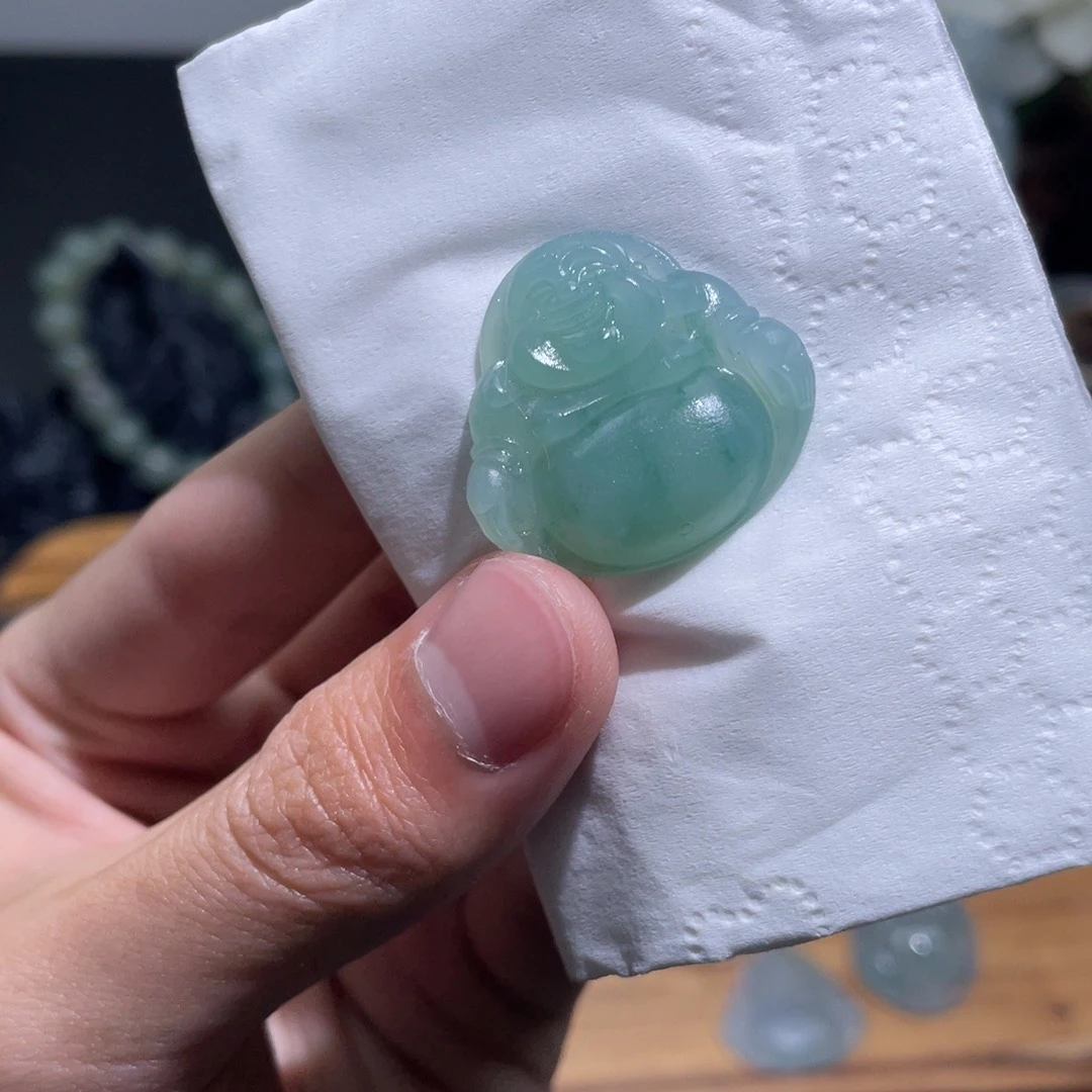 定制翡翠未镶嵌月入百万佛公毛货一刀切