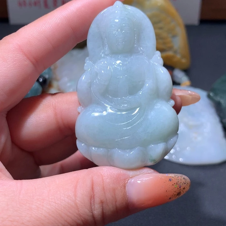 翡翠未镶嵌颈饰保真天然A货翡翠