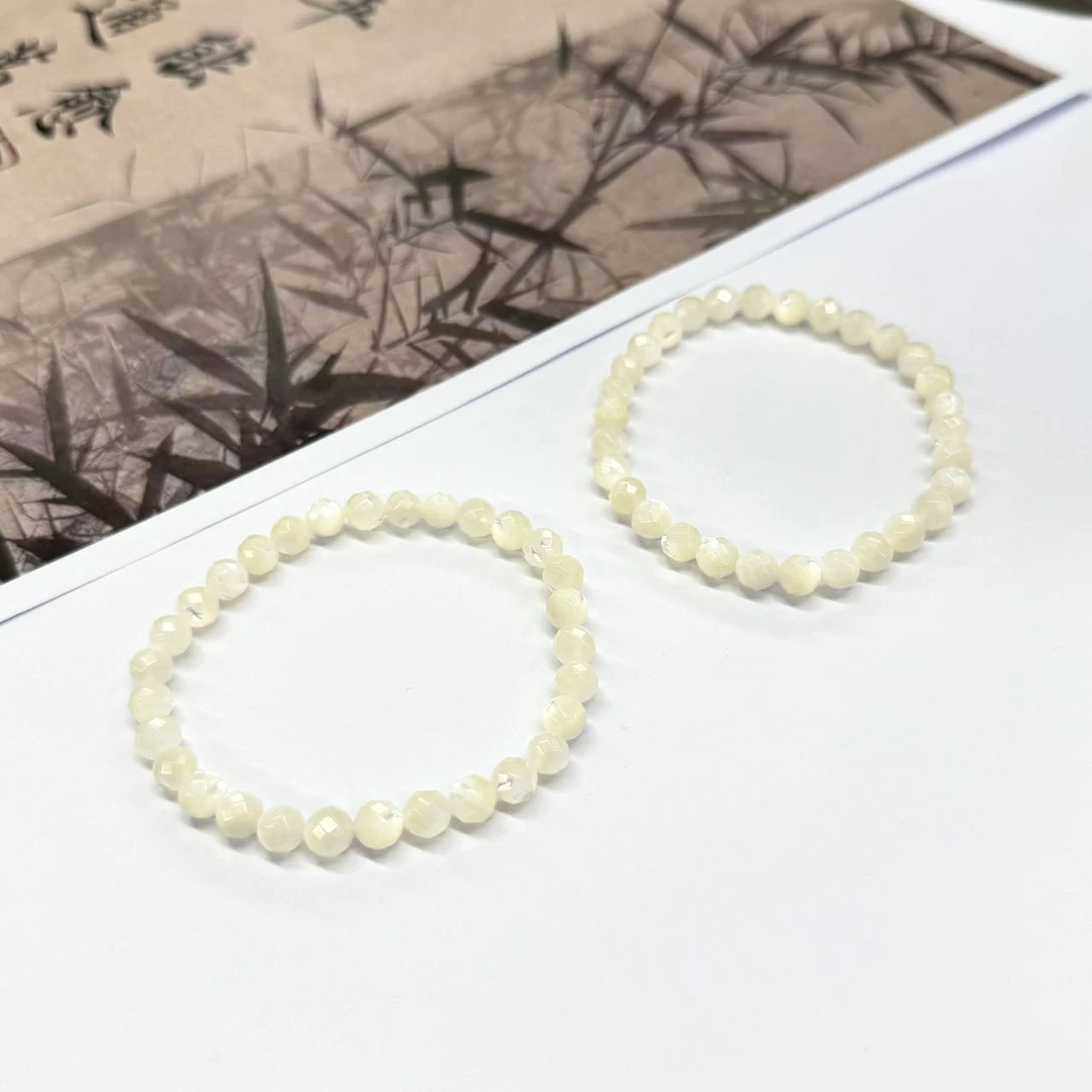 【小宝珠宝】3 T99689-白贝母手串-多样性发一件-5.5mm