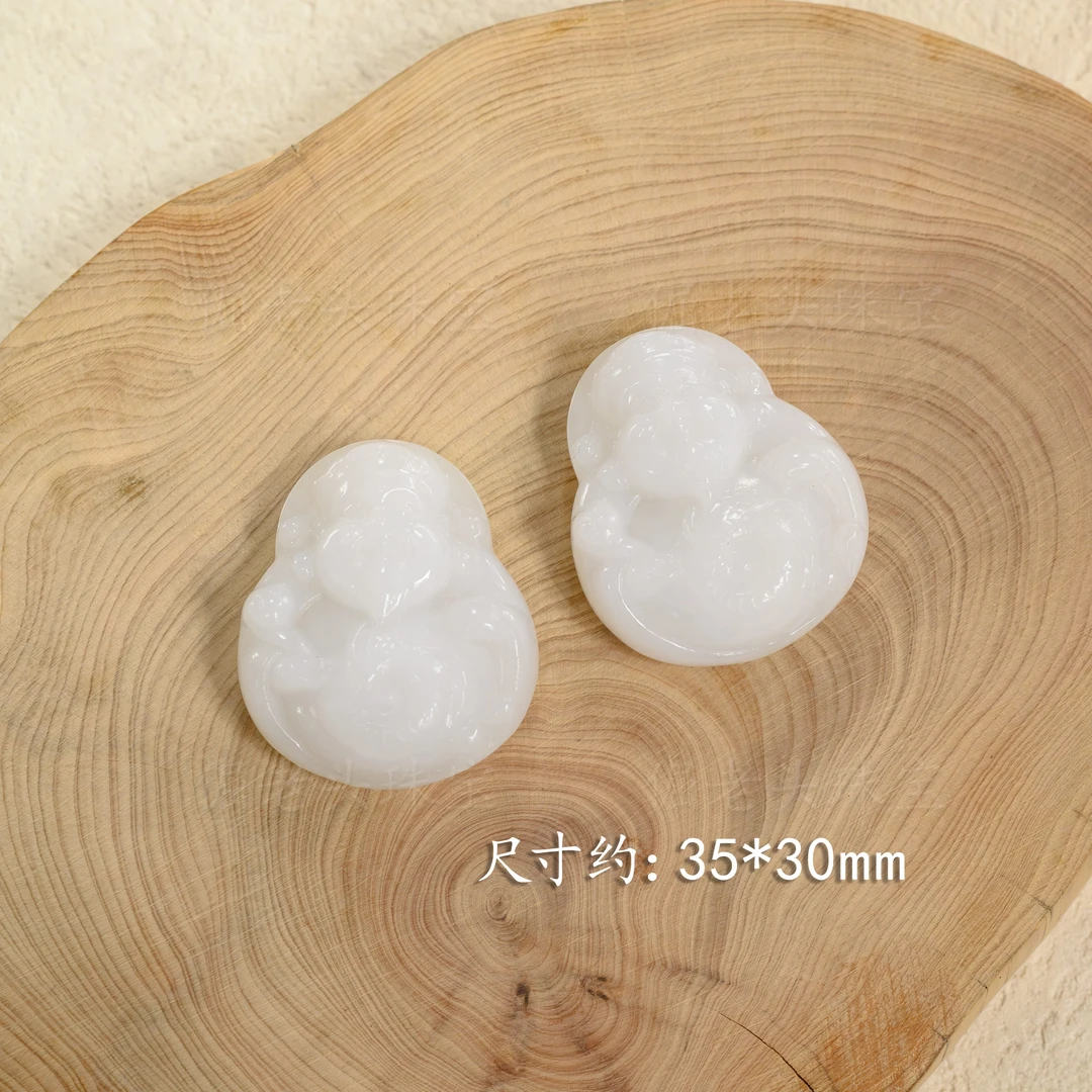 【倔老头工厂】和田玉财神吊坠精美雕工约30*35mm（配珠链）