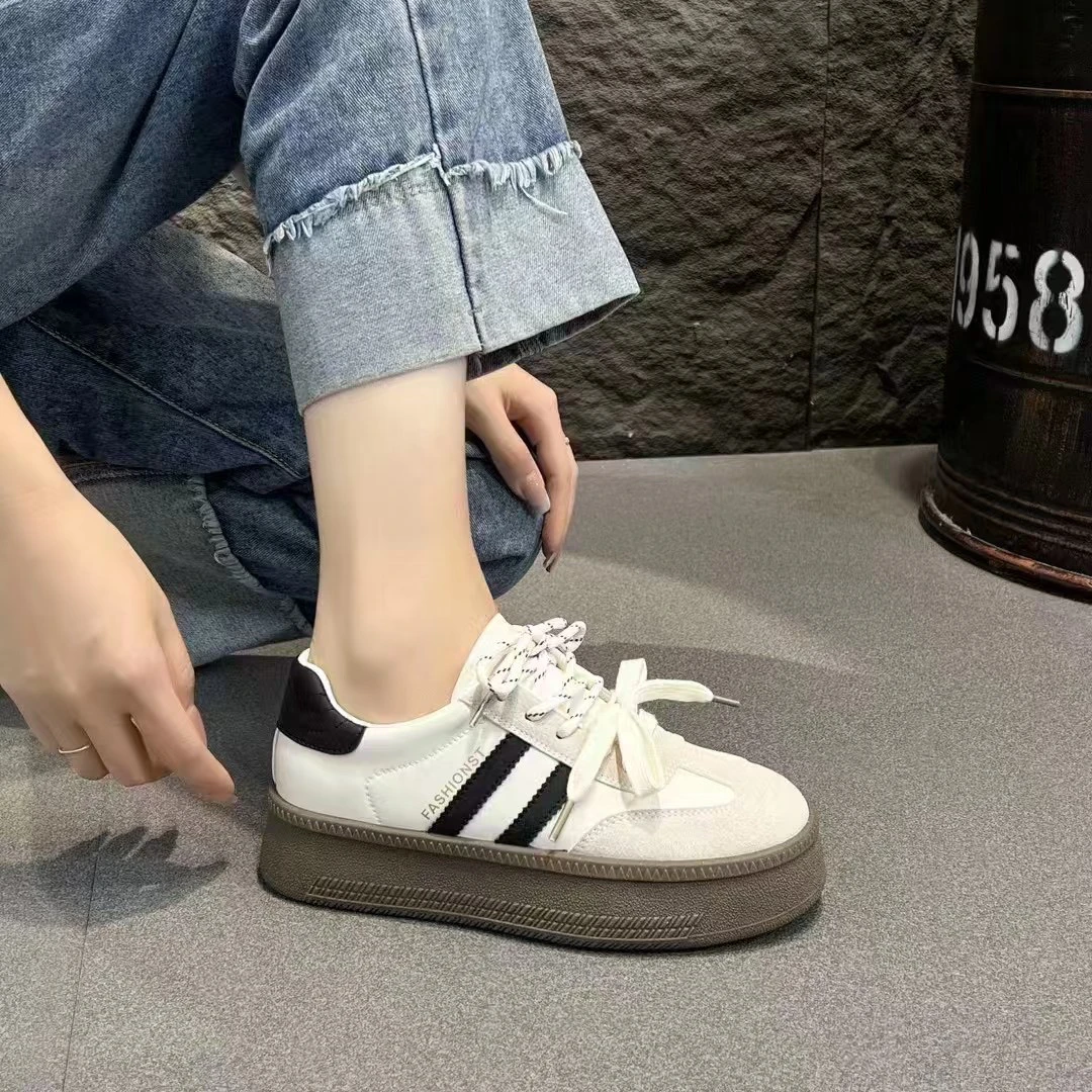 真皮鞋时尚百搭厚底平底