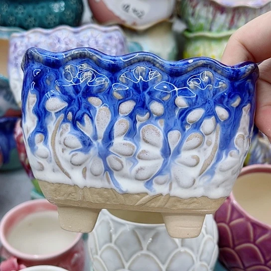 多肉绿植陶瓷花盆9.9包邮