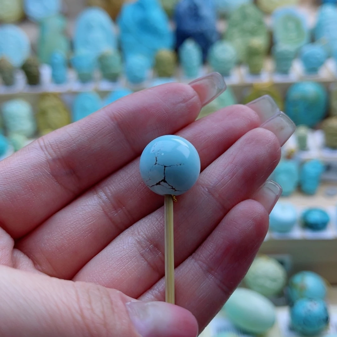 绿松石未镶嵌珠宝奇石14mm