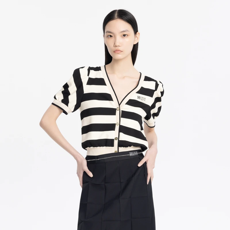 XGT恤XJ201020B599黑白条纹显瘦夏季薄款