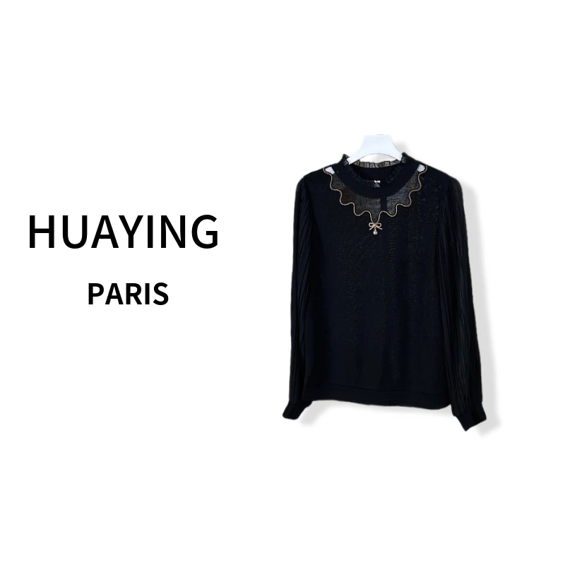 【花楹】针织压褶小衫631