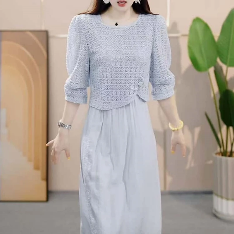 A501【罩衫+连衣裙】2025早秋新款时尚优雅气质减龄连衣裙两件套