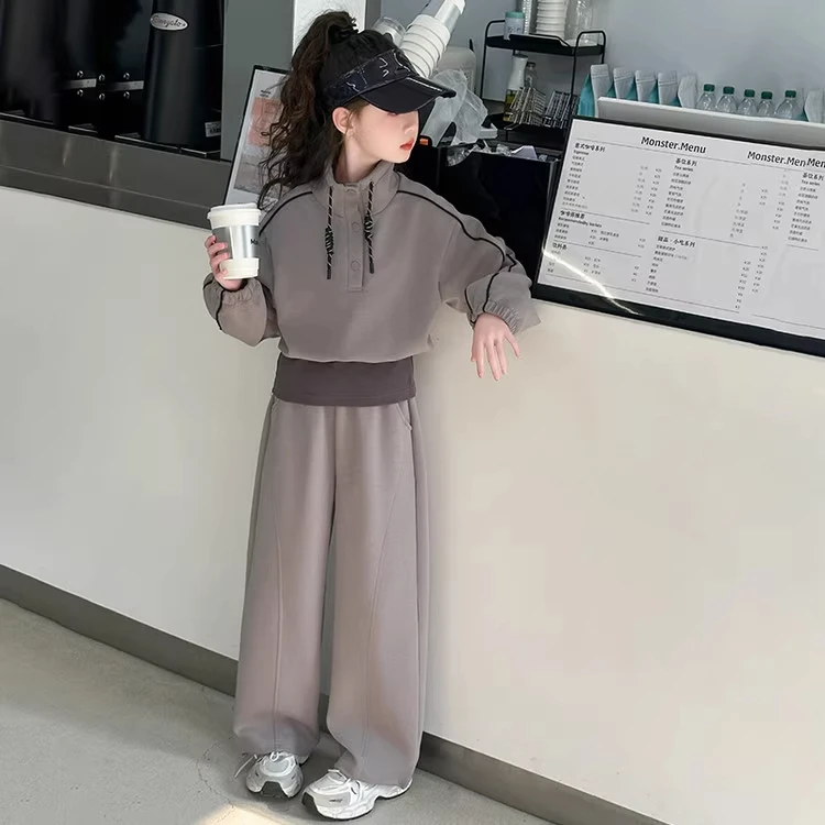 女童秋季运动套装2025新款大童女孩洋气时髦网红卫衣儿童秋冬衣服