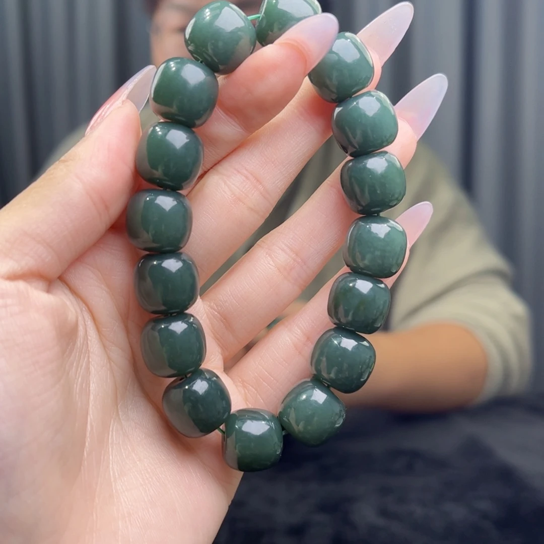 和田玉未镶嵌手链天然和田玉新疆且末蓝14