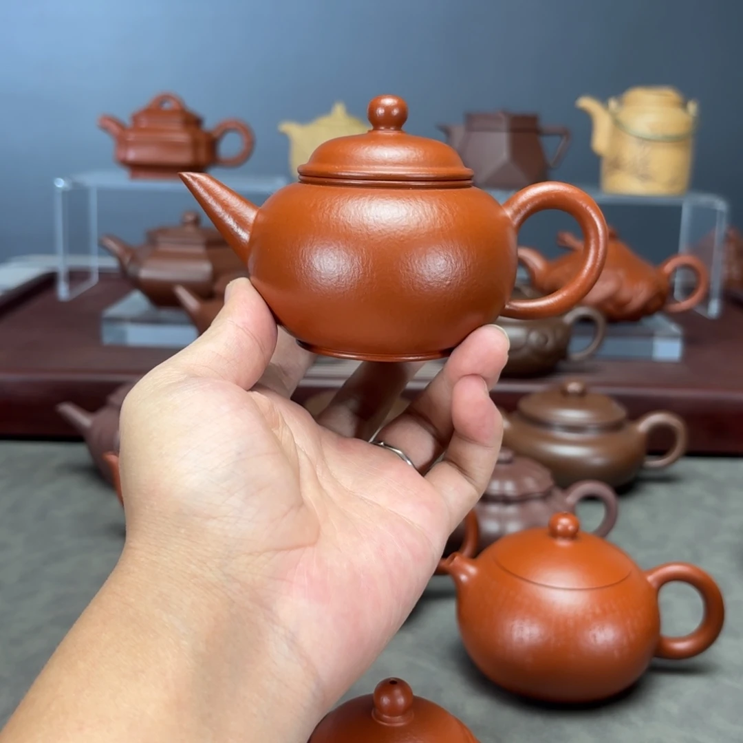 茶壶紫砂水平180CC朱泥