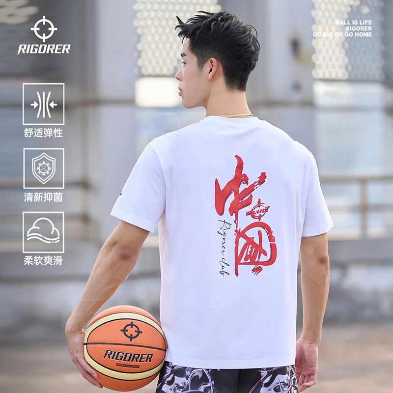 准者短袖T恤夏季户外男士国潮印花圆领宽松透气抑菌柔软弹性舒适