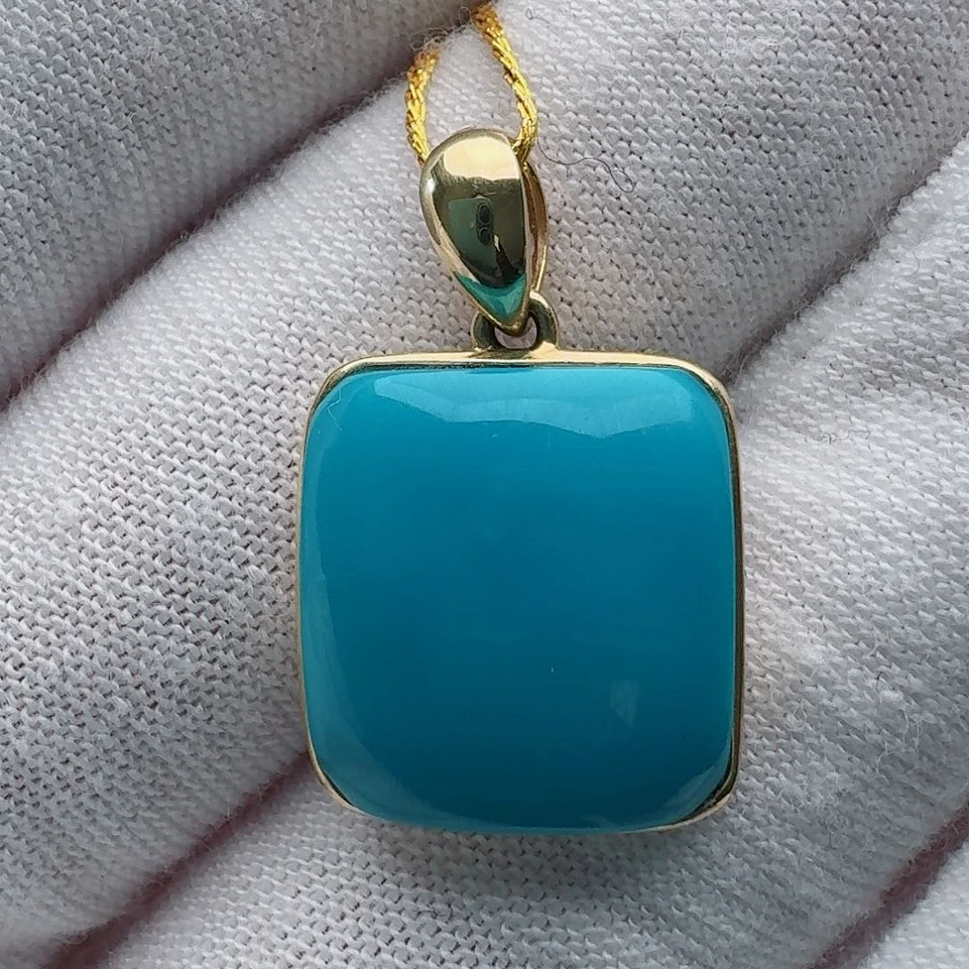 绿松石18K金镶嵌颈饰