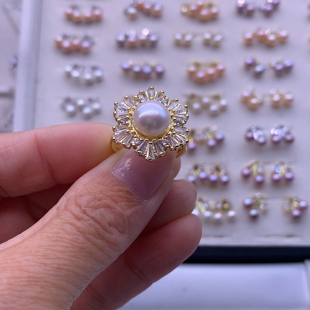 淡水珍珠耳饰合金