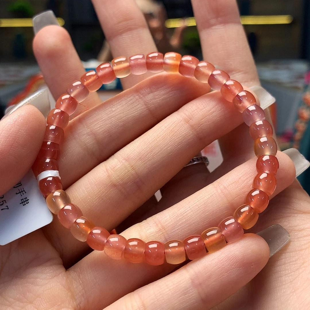 【闪购商品】南红玛瑙珠串未镶嵌W冰红直切6mm