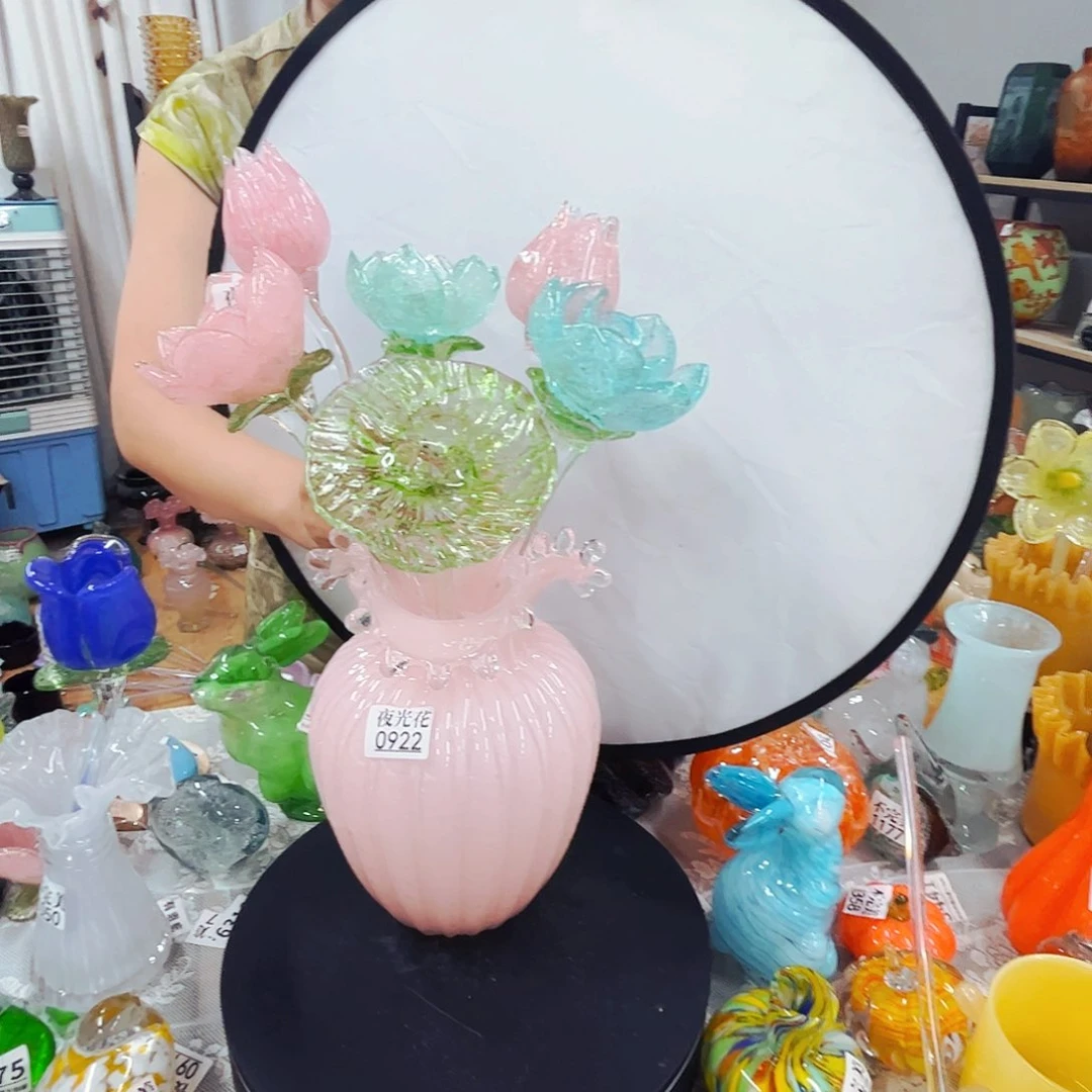 6花1瓶全夜光家悦花瓶琉璃摆件