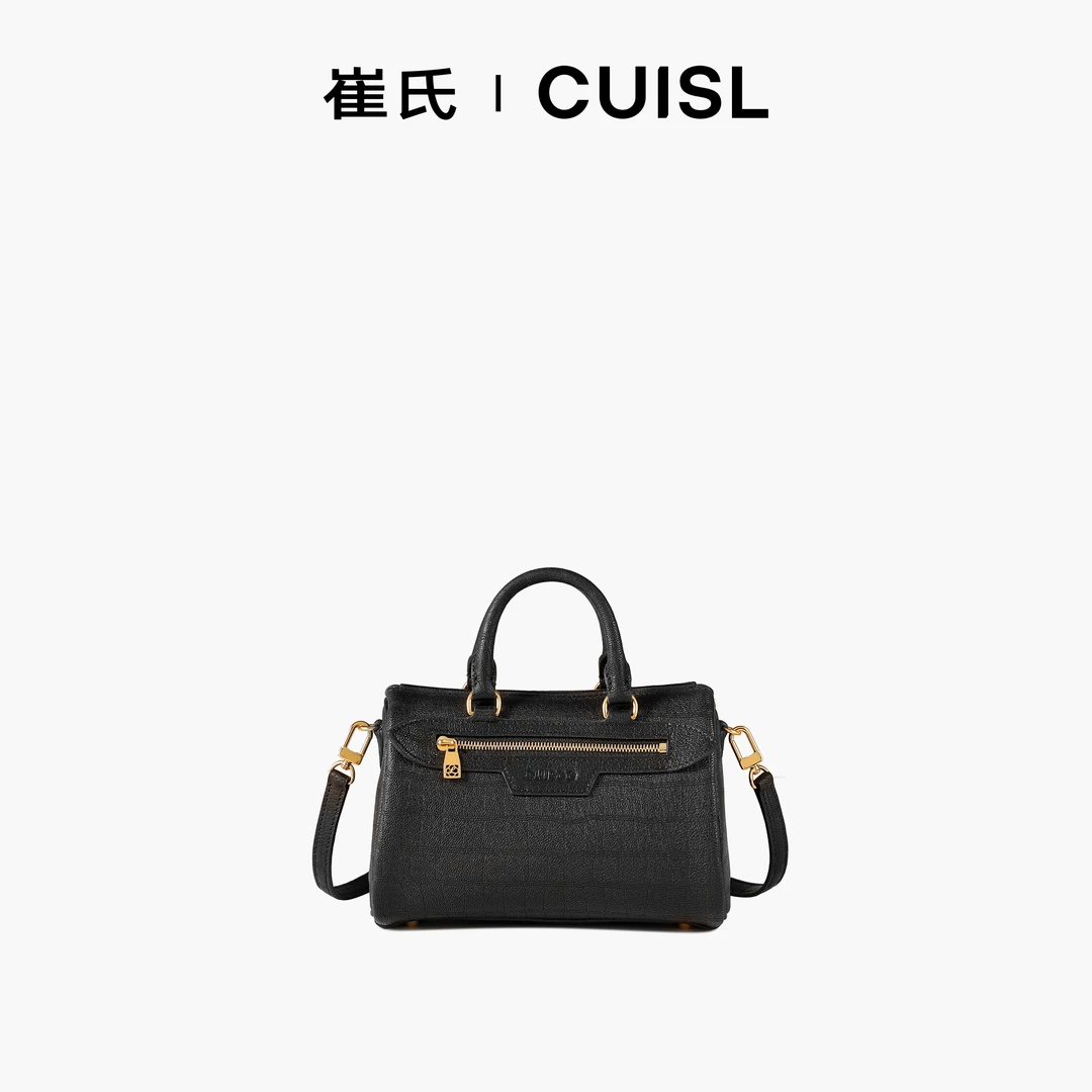 CUISL/崔氏皮艺红枫系列新款包包保龄球mini波士顿包包百搭轻奢