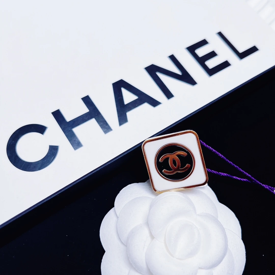 95新 Chanel/香奈儿 柚礼中古/香奈儿黑白珐琅戒指LZ405102