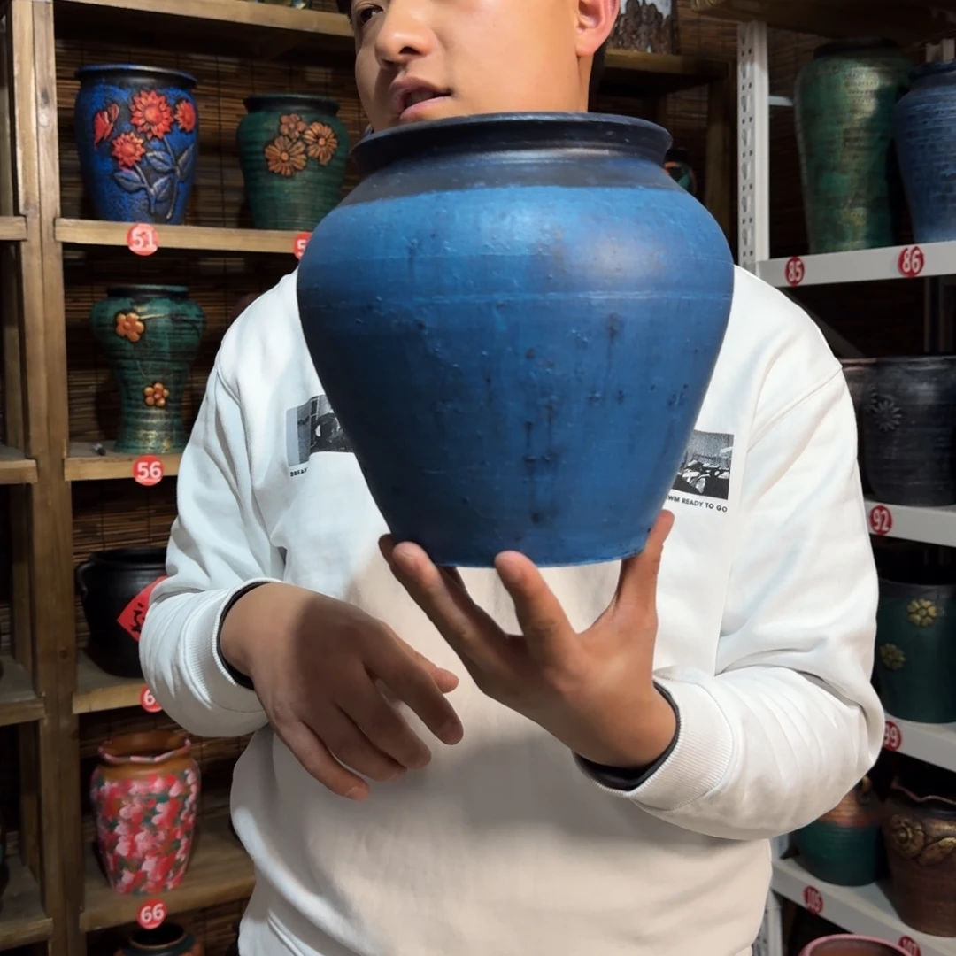 带孔高端浮雕花盆高度+口径20-15