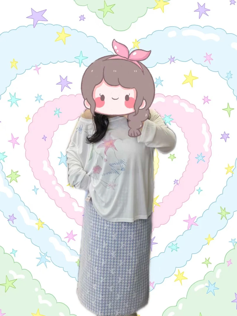 50286斜肩防晒T恤宽松大码夏季新款印花上衣