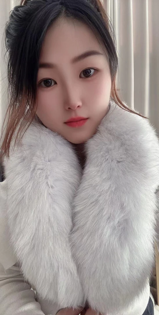 蓝狐本色狐狸毛围巾（大）