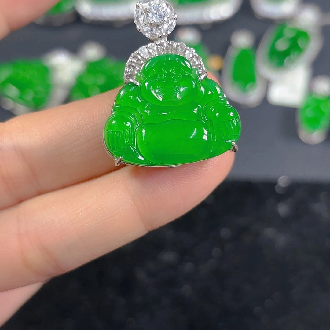 翡翠银S925镶嵌吊坠(不含链)