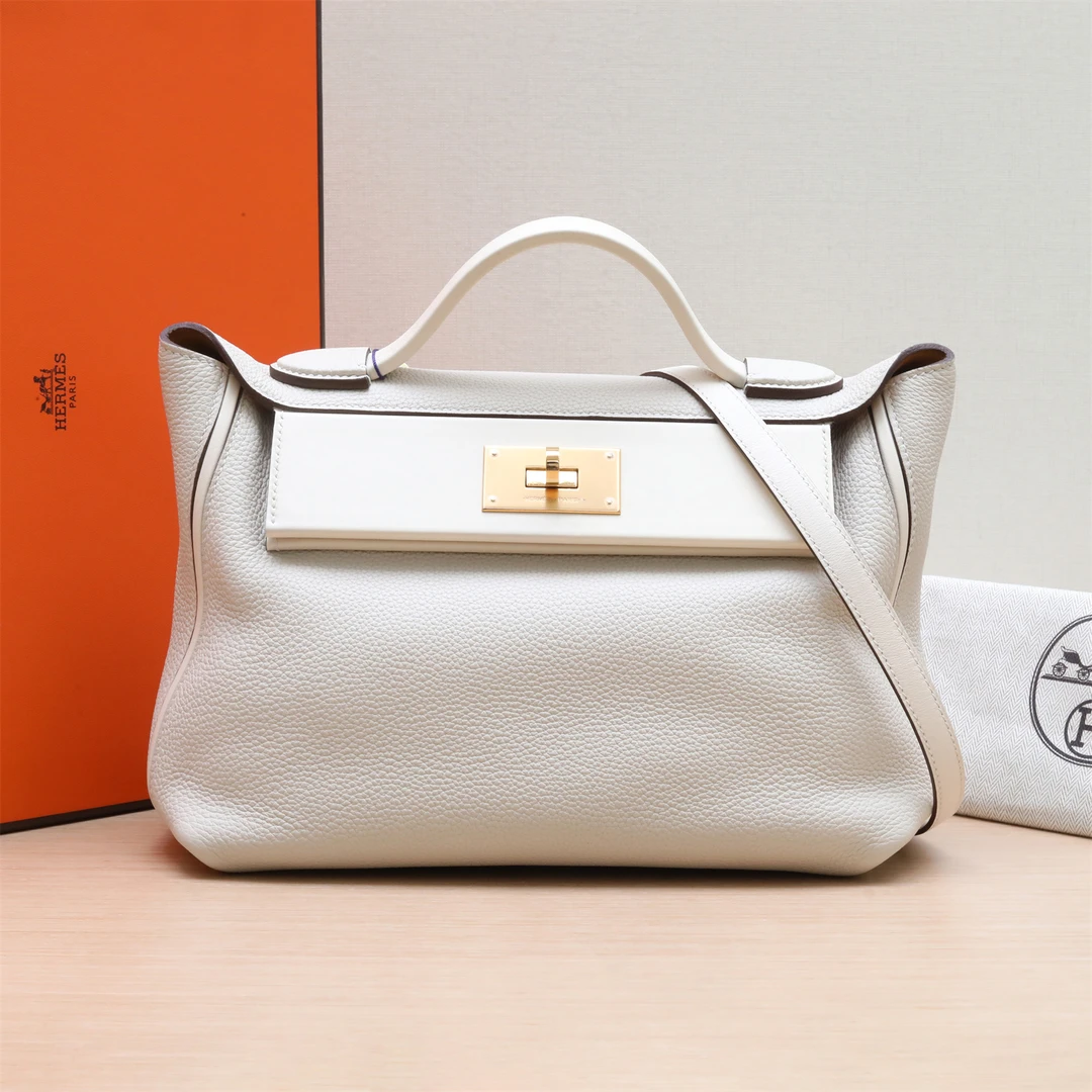 99新 Hermes/爱马仕 【黑黑】2424 29 拼色 Togo皮 Z刻 金扣