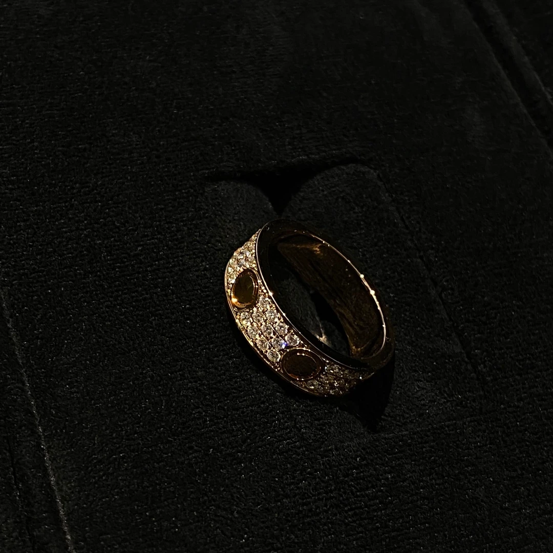 铜合金合成锆石戒指 （宽版）经典满天星戒指 时尚气质感J0836