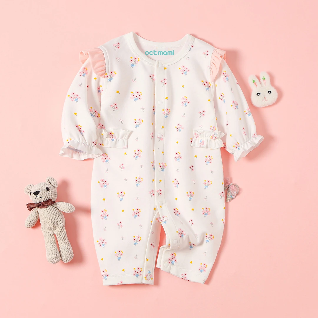 宝宝爬服纯棉长袖婴儿连体衣薄款空调服新生儿哈衣清SY12310706