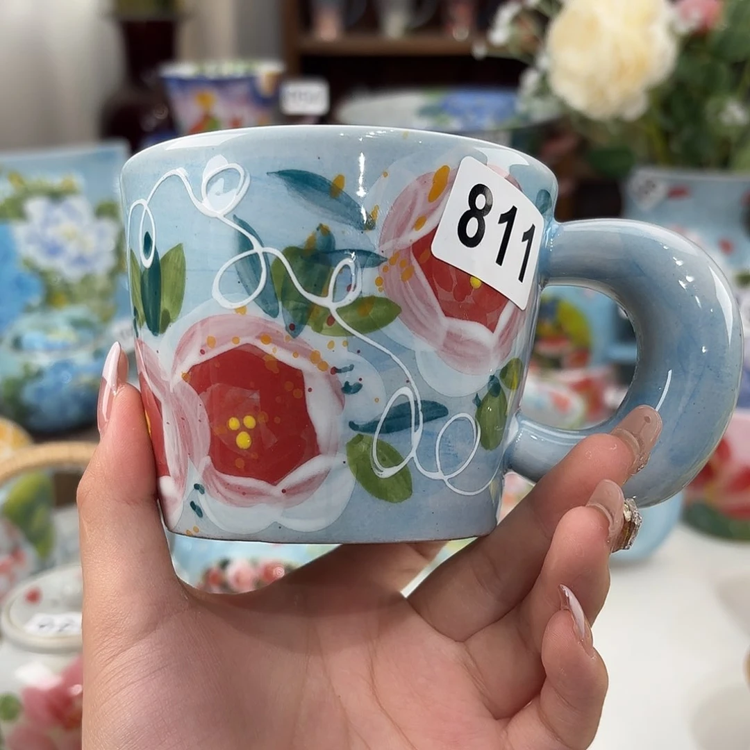 瓷片景德镇手绘高温釉下彩陶瓷茶具