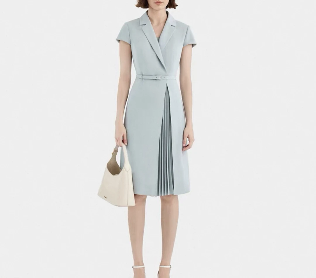 BAO Z-2217女士夏季职业气质收腰短袖西装连衣裙