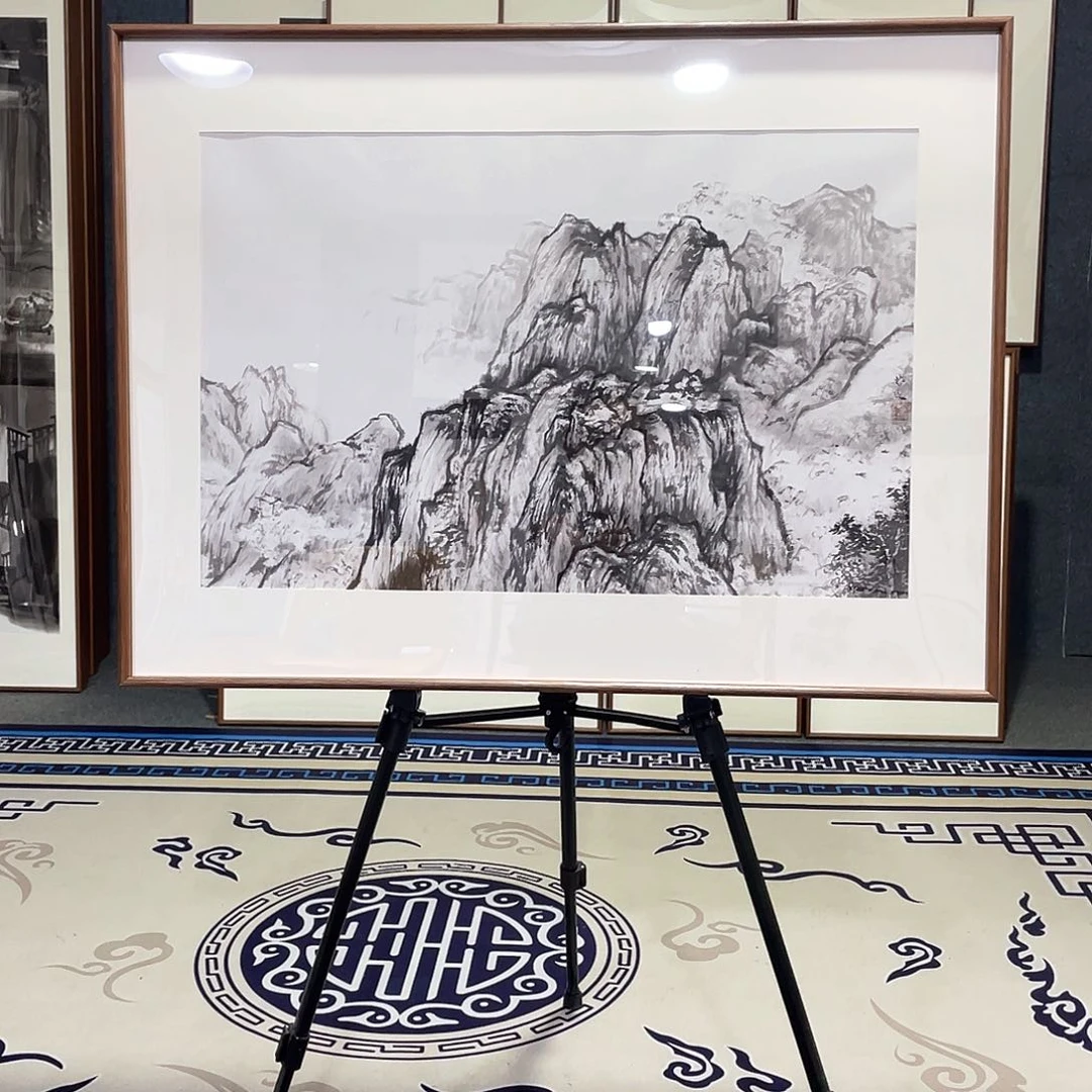 国画手绘画作品带框