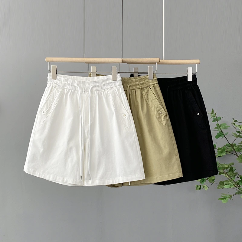 五分裤女夏季新款高腰显瘦宽松大码薄款休闲阔腿短裤女a字中裤