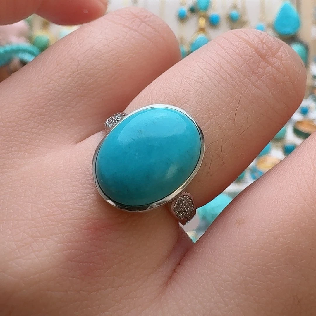 绿松石珠宝奇石银S925镶嵌