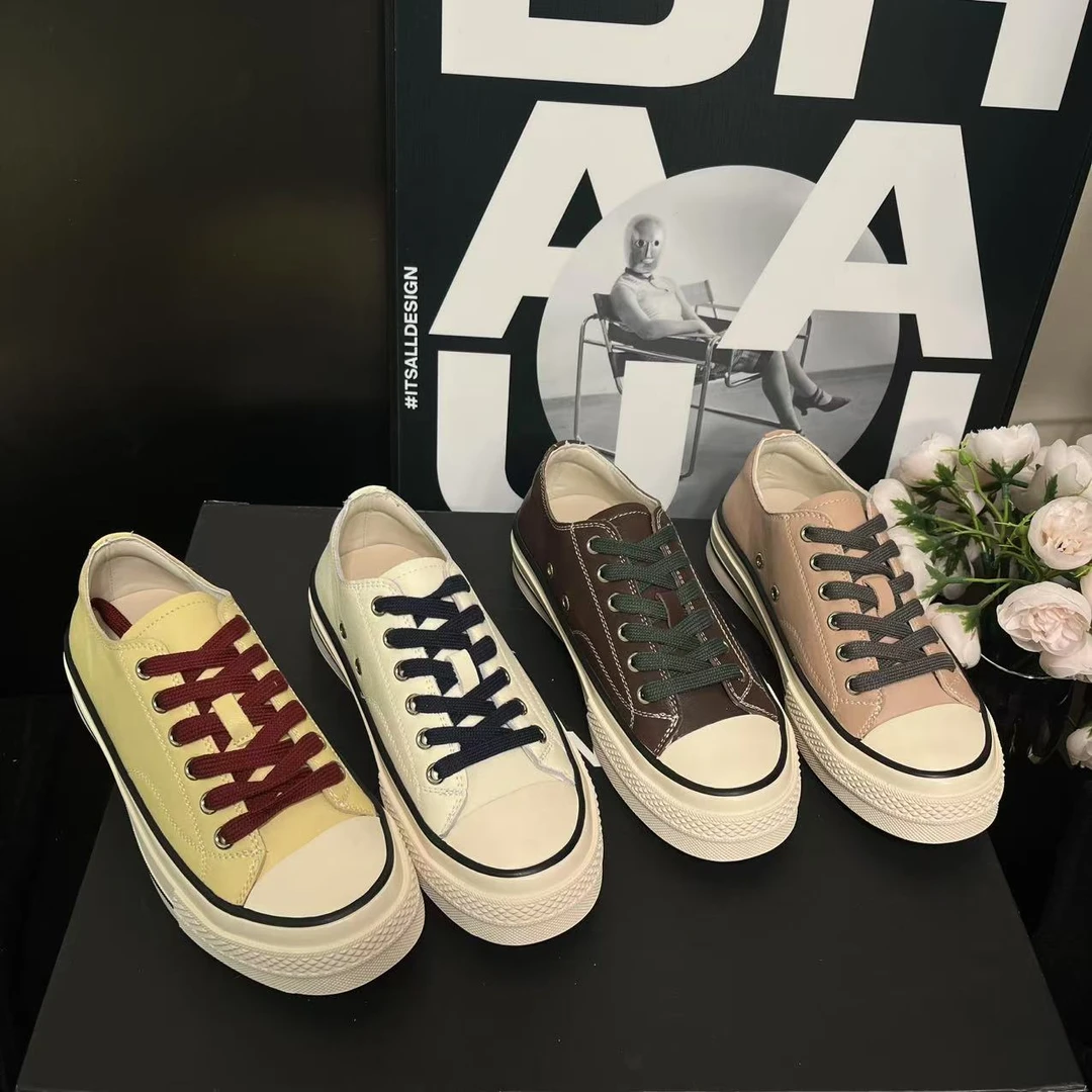 【海岛薄雾】厚底小白鞋女2025春季新款韩版拼色休闲板鞋潮6166