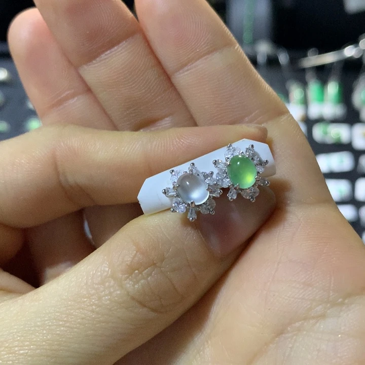 翡翠银S925镶嵌戒指