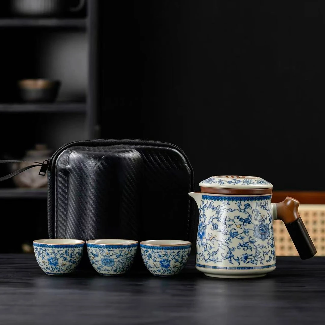 YS1542-汝窑缠枝莲办公快客旅行套装