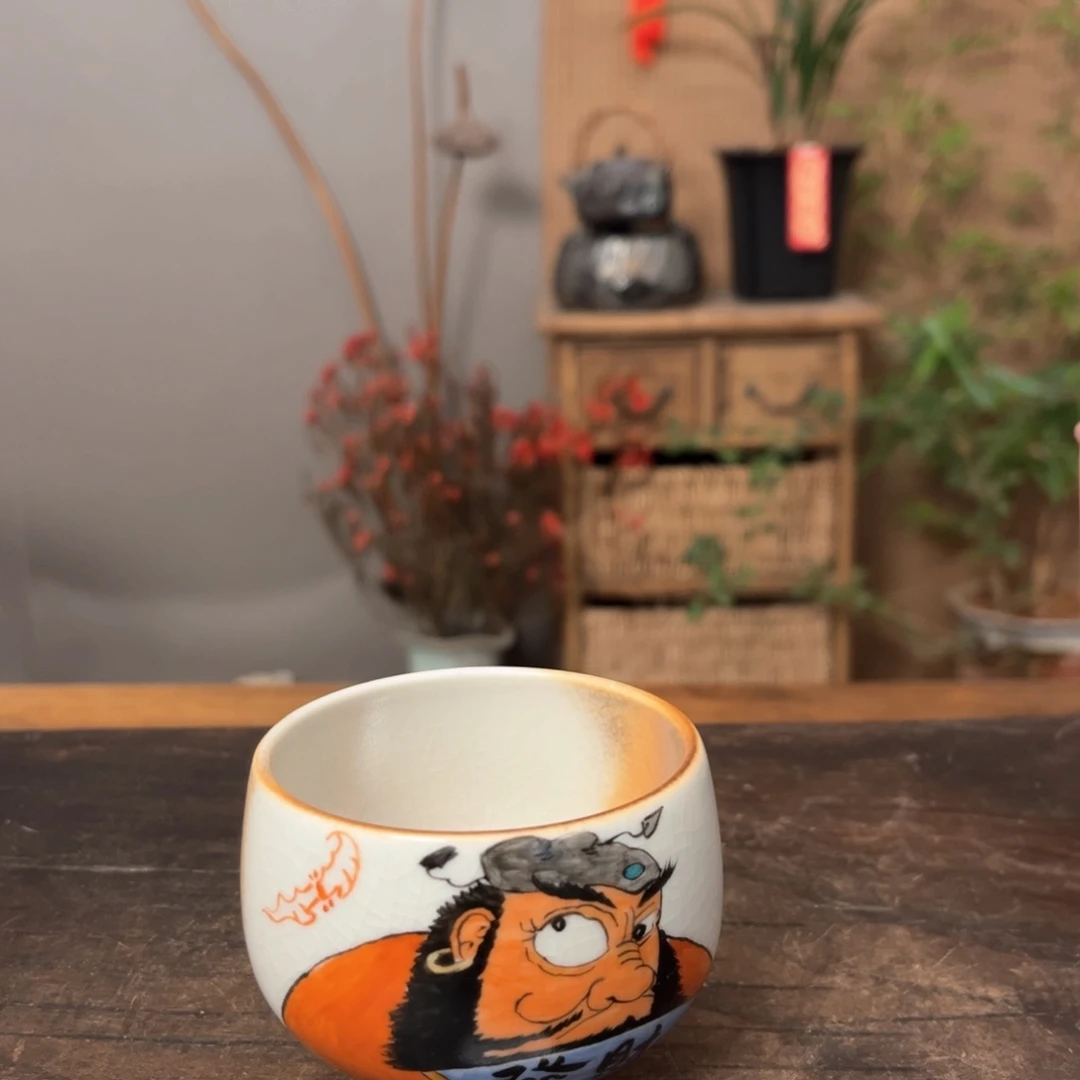 杯景德镇柴烧手绘杯