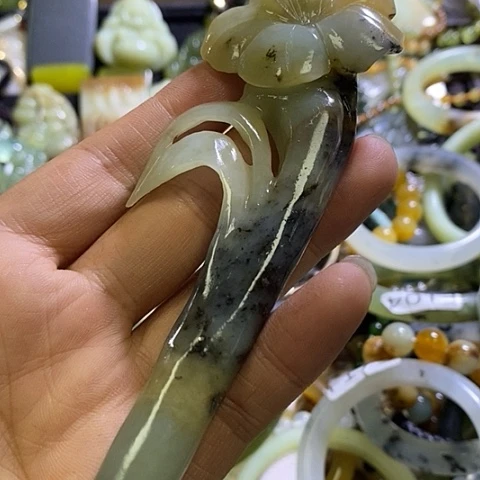 岫玉未镶嵌发簪发簪
