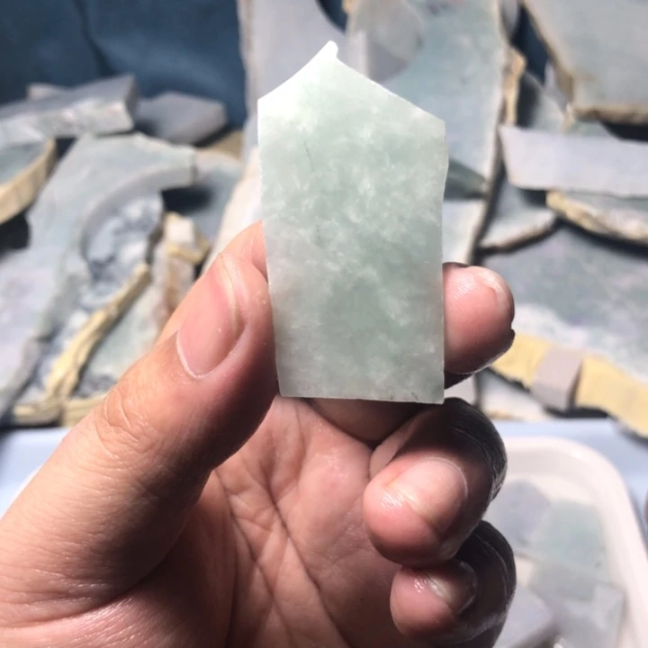 翡翠裸石糯冰雪花棉翡翠