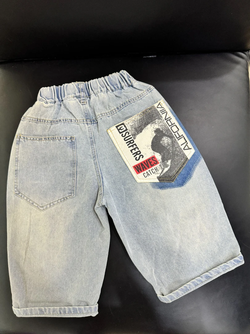 舅舅严选童装儿童夏季韩版宽松时尚百搭休闲七分牛仔裤Z26101