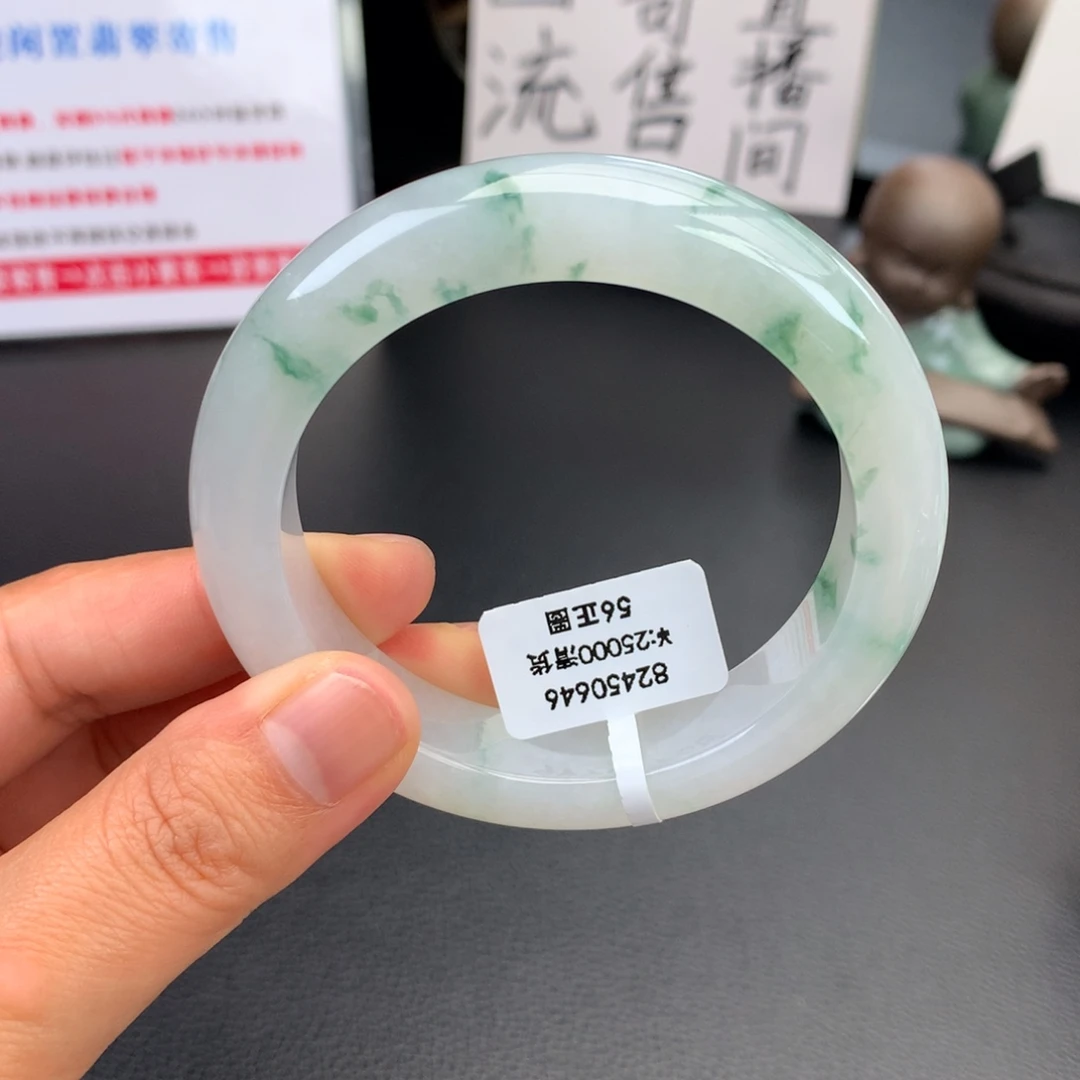 未镶嵌手镯翡翠【回流强推】糯冰起胶飘花