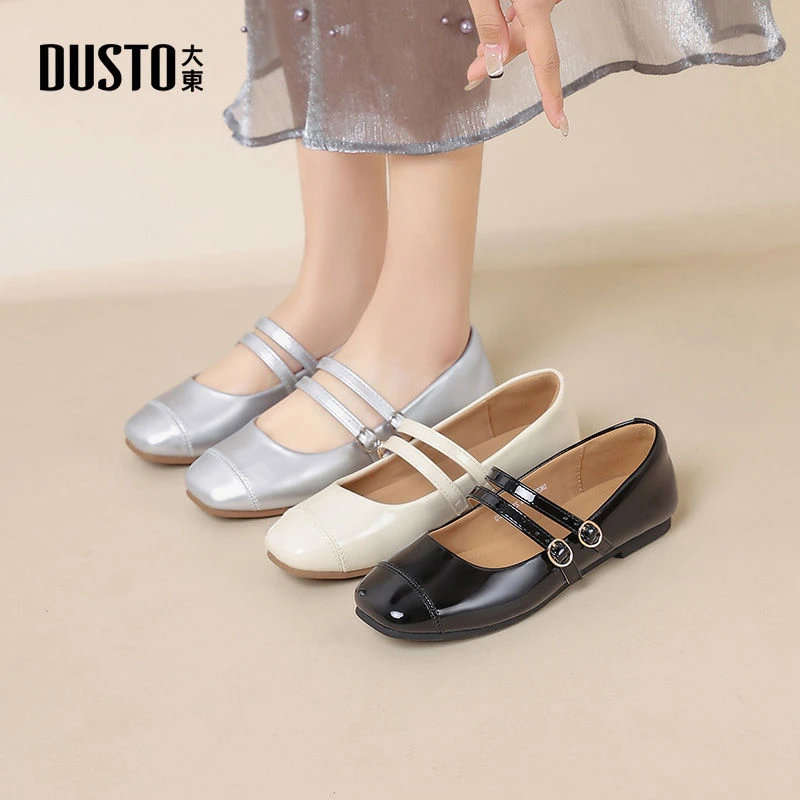 大东玛丽珍女鞋秋季新款爆款低跟浅口单鞋法式百搭气质鞋子女0152