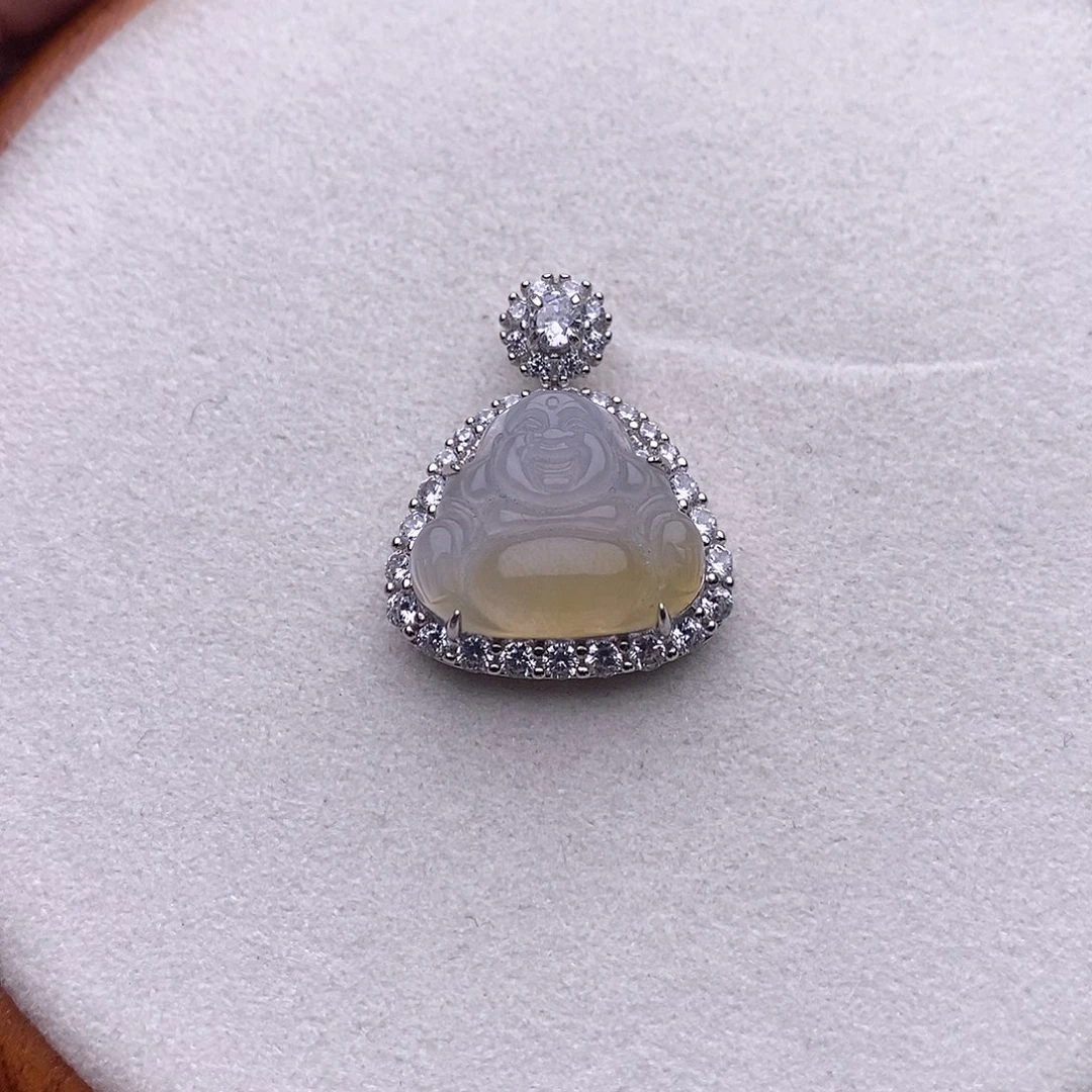 翡翠银S925镶嵌吊坠(不含链)